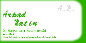 arpad matin business card