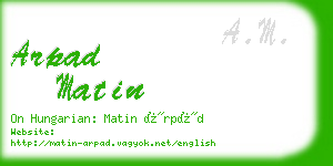 arpad matin business card